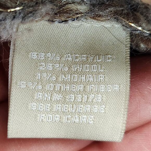 Joan Vass Studio WMNS SZ L Open Front Cardigan Sweater Brown Tan Ombré Wool Blnd - Picture 13 of 14